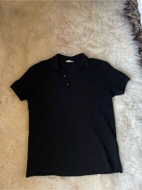 Authentic | sold out The Row Nahor Cotton-Piqué black Polo single stitch shirt